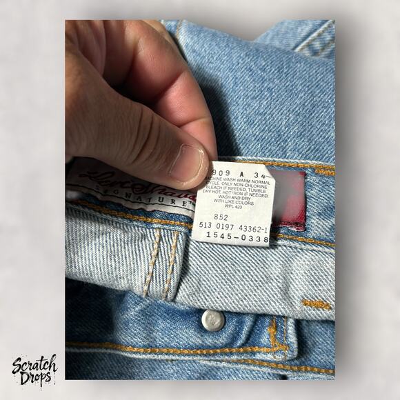 Vintage Levi's Strauss Signature 545 Men's Jeans NWT Deadstock W54 L32 Loose Fit - Picture 6 of 9